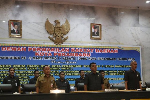 Fraksi di DPRD Kota Pekanbaru Dukung 3 Ranperda Yang Disampaikan Pemko Pekanbaru