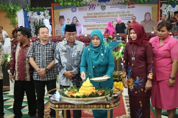 Bupati HM. wardan Secra Resmi Menutup Puncak Peringatan HKG PKK ke-46 Inhil