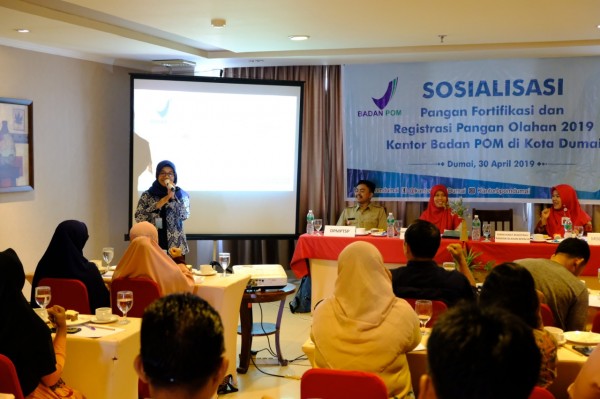 BPOM Dumai Gelar Sosialisasi Pangan Fortifikasi dan Registrasi Pangan Olahan