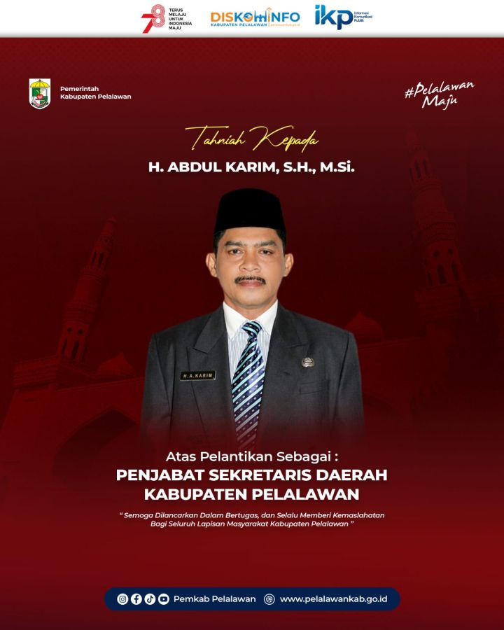 Bupati Pelalawan Pimpin Pelantikan Penjabat Sekretaris Daerah Kabupaten Pelalawan