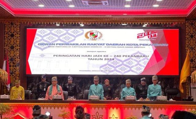 DPRD Pekanbaru Gelar Rapat Paripurna HUT ke 240