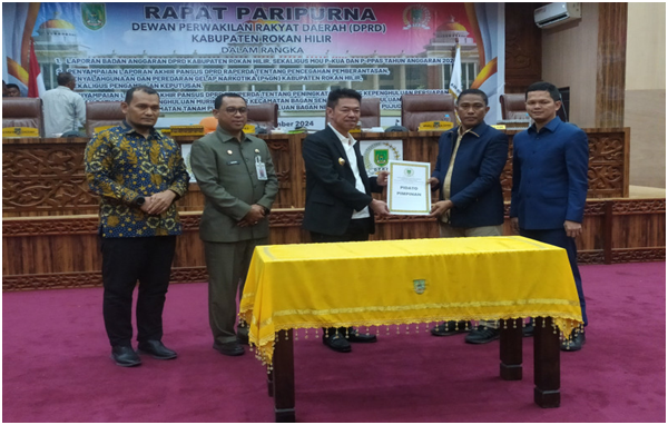DPRD Rokan Hilir Sahkan Ranperda P4GN Menjadi Peraturan Daerah