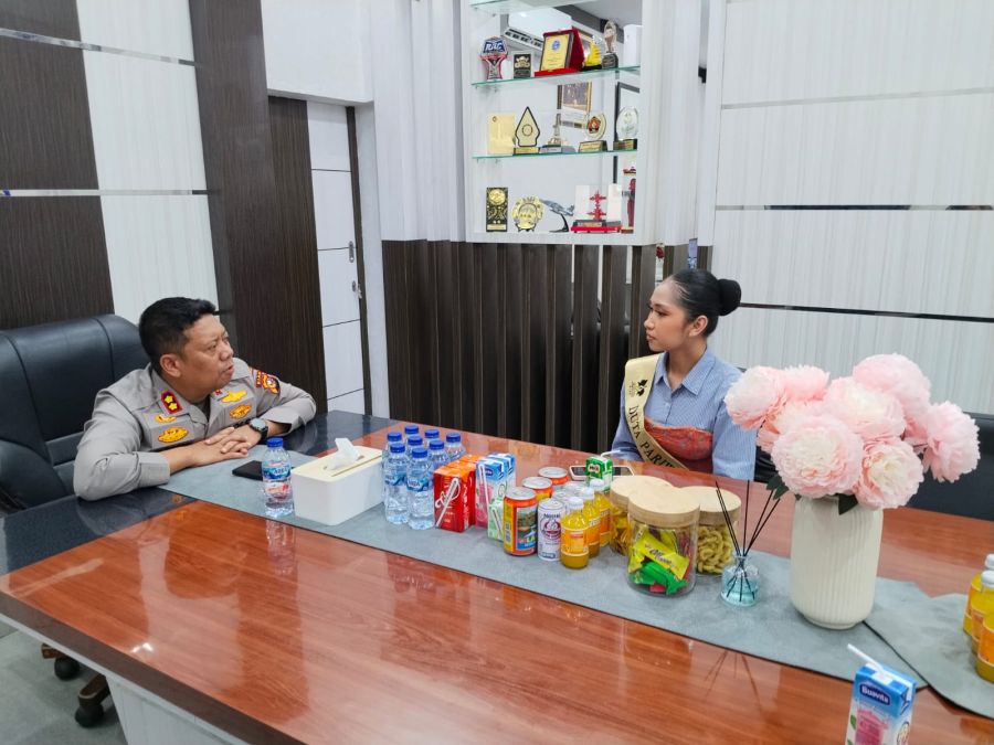 Kapolres John Lois Letedara dukung penuh Wahyu Trinanda Puteri di Grand Final Duta Pariwisata Riau 2026