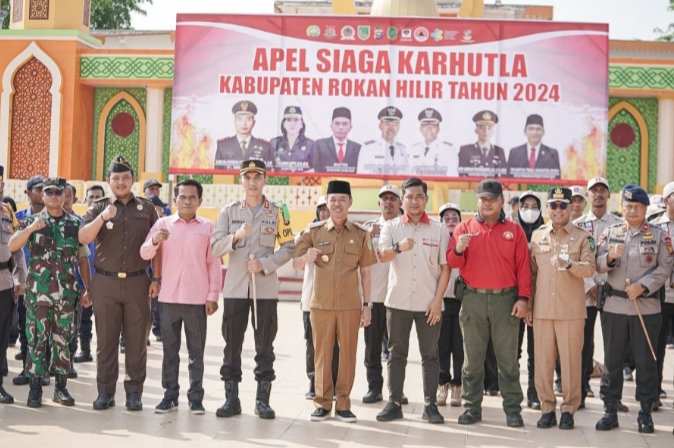 Ketua DPRD Rohil Hadiri Apel Siaga Pencegahan Karhutla 2024
