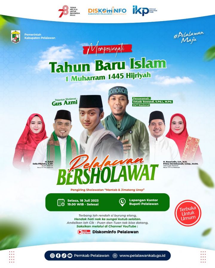 Memperingati Tahun Baru Islam 1445 Hijriah, Pemkab Pelalawan Undang Gus Azmi dan Ustadz Suwandi