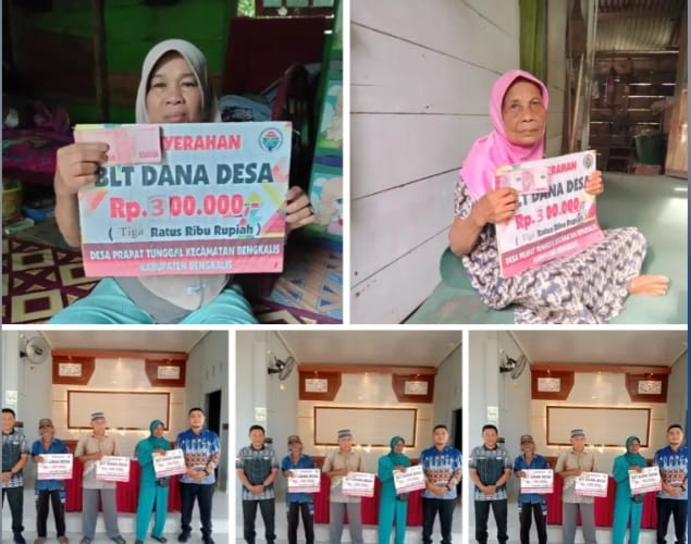 Pemdes Parapat Tunggal PJ Kepala Desa Muhammad Dodi Islami Bagikan BLT DD Kepada 32( KPM) Tahun 2025