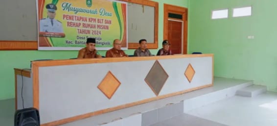 Pemdes Sukamaju Kecamatan Bantan Melaksanakan Musdes Penetapan BLT-DD dan Rehab Rumah Miskin