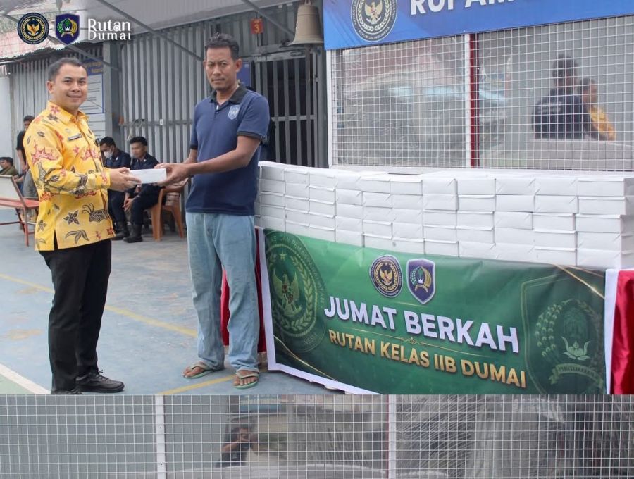 Rutan Dumai Berbagi Makanan Kepada Warga Binaan  Di Hari Jum'at Betkah