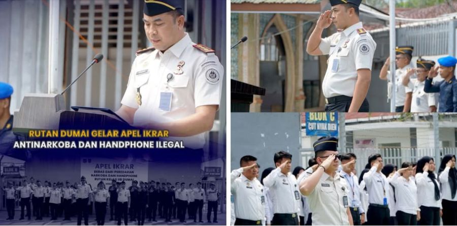 Rutan Dumai Gelar Apel Ikrar Antinarkoba dan Handphone Ilegal