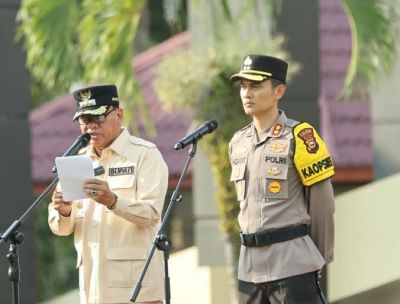 Bupati Kuansing dan Kapolres Pimpin Apel Gelar Pasukan Operasi Ketupat Lancang Kuning 2026
